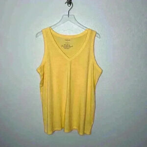 Torrid Solid Classic Fit Yellow V-Neck Tank 2 2X 18/20
